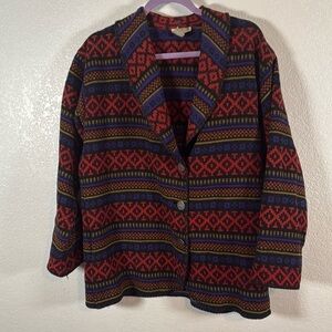 Nanook Southwestern Wool Oversized Blazer Elk Buttons Size Medium